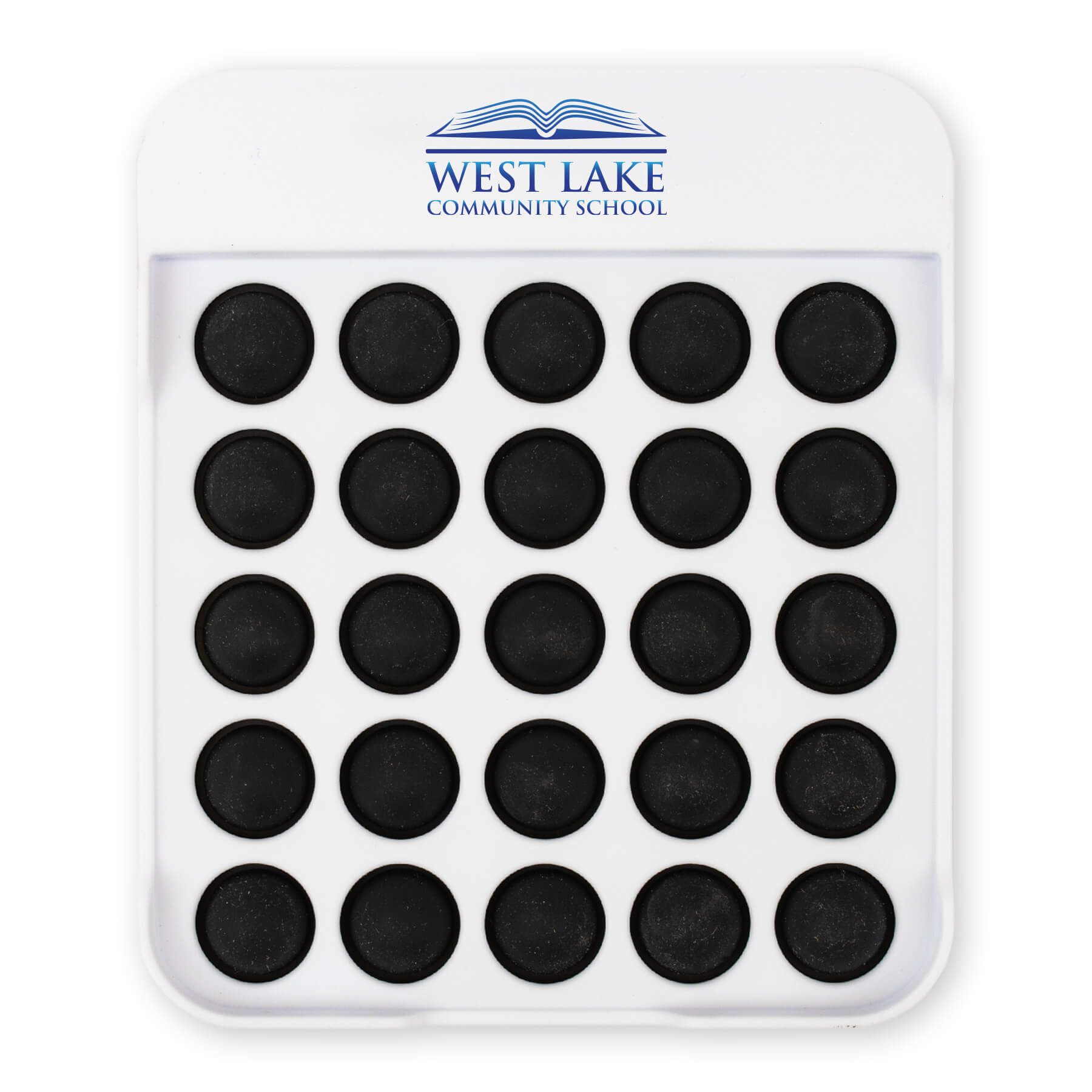 White with Black Buttons- Imprinted